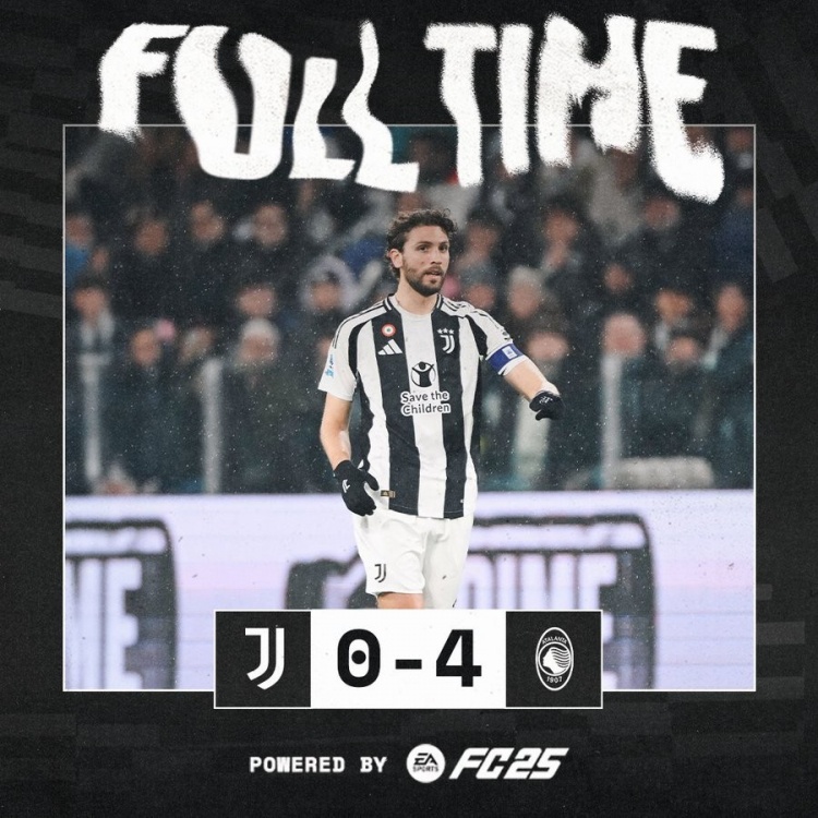 0-4亞特蘭大！尤文隊(duì)史意甲主場(chǎng)第7次凈負(fù)4球，1950年曾1-7米蘭