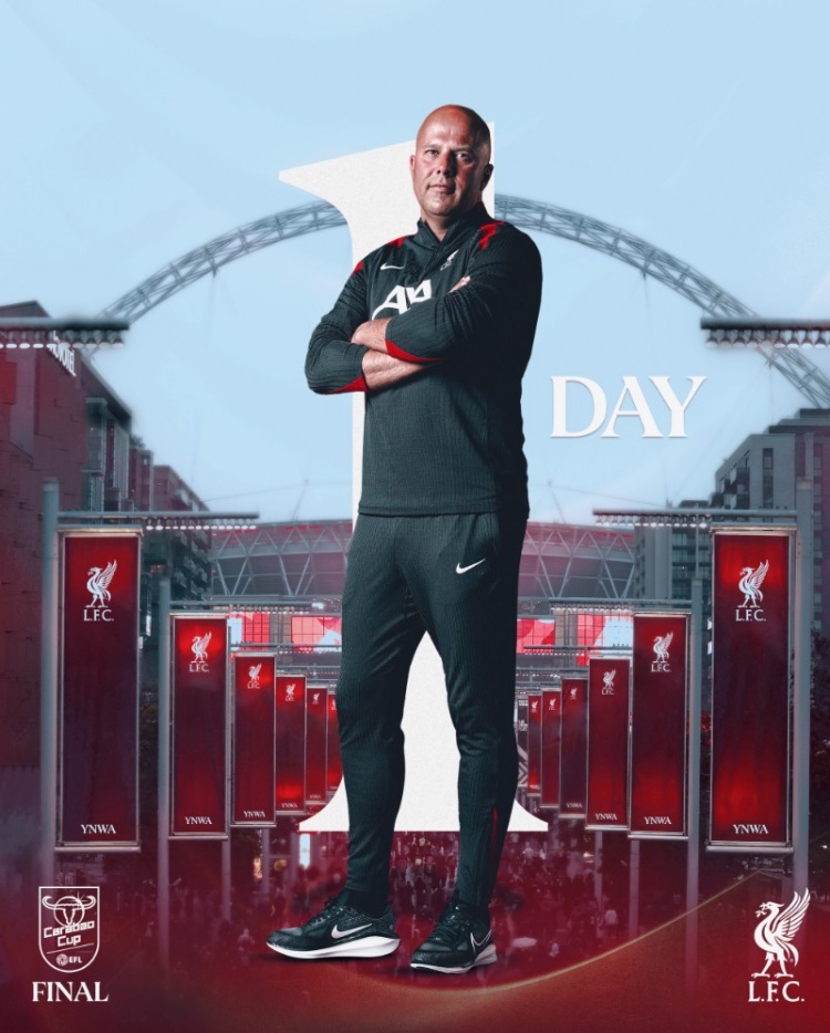 利物浦曬海報預(yù)熱聯(lián)賽杯決賽，斯洛特單人出鏡