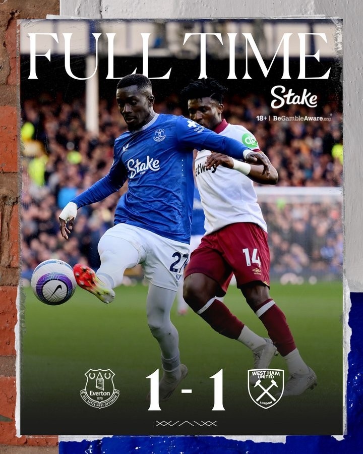 4勝5平！埃弗頓補(bǔ)時(shí)絕平西漢姆，已在英超4連平+連續(xù)9輪不敗