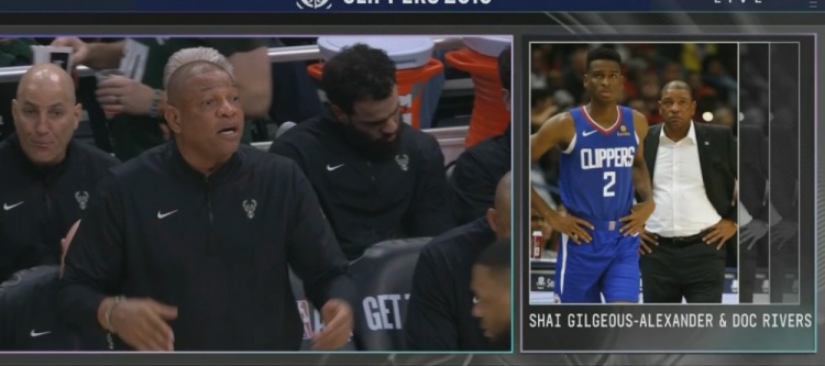 昔日師徒！雷鹿大戰(zhàn)期間導(dǎo)播曬出里弗斯和亞歷山大快船時(shí)期同框圖