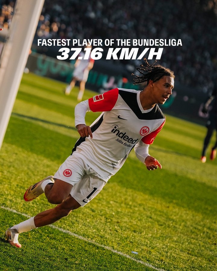 37.16公里/小時！法蘭克福前鋒巴霍亞創(chuàng)造德甲歷史最快速度紀錄