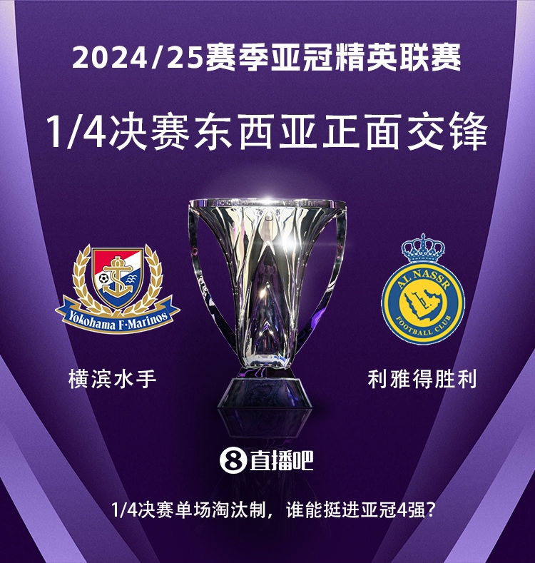 亞冠1/4決賽對陣：利雅得勝利vs橫濱水手，C羅vs安德森-洛佩斯！