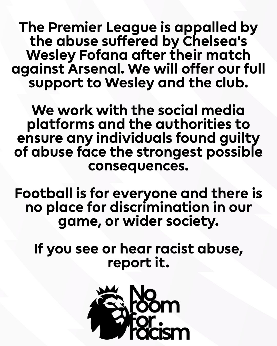 福法納遭種族歧視，英超發(fā)文譴責(zé)：會(huì)確保施暴者面臨最嚴(yán)厲懲罰