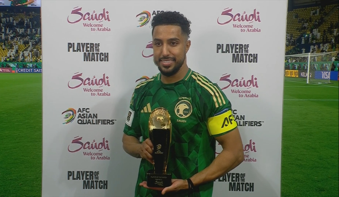 打入全場唯一進球，多薩里當選國足vs沙特全場最佳