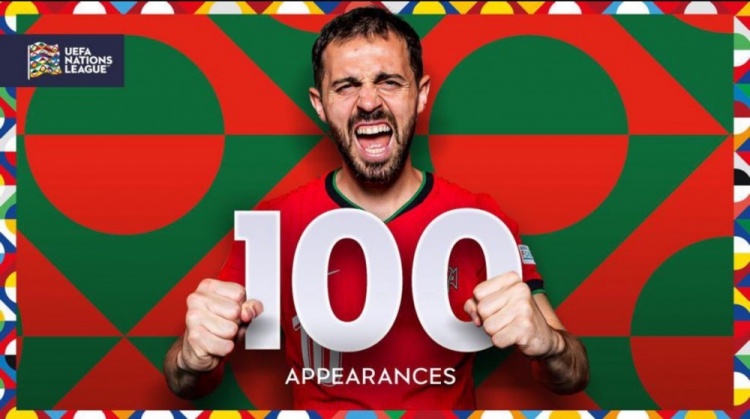 30歲B席達成葡萄牙隊100場里程碑：13球28助攻+2019年歐國聯(lián)冠軍