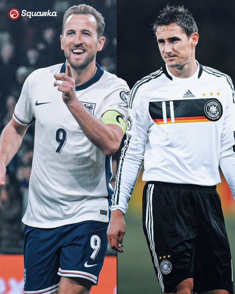 71球！凱恩國家隊(duì)生涯進(jìn)球數(shù)超越希勒+歐文總和，追平克洛澤