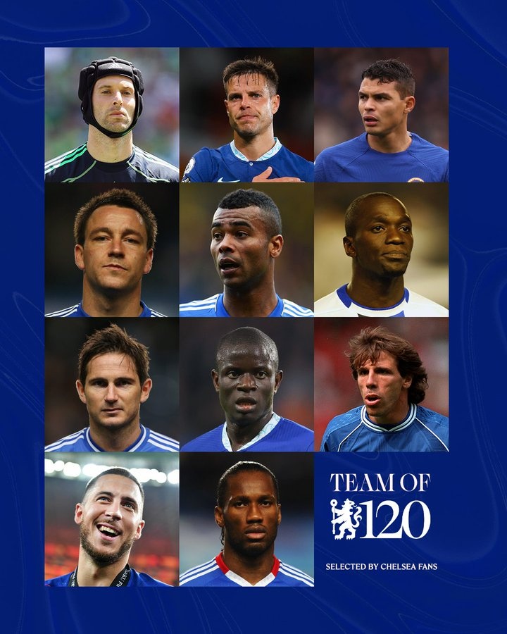 切爾西球迷票選隊史120年最佳陣：阿扎爾、蘭帕德、特里在列