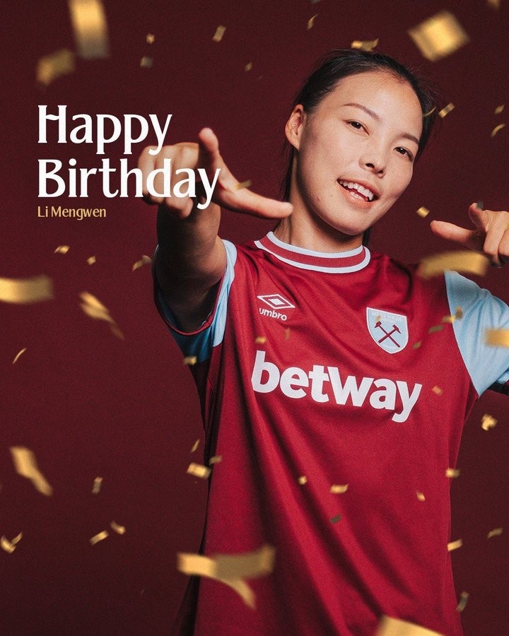 李夢雯30歲生日，西漢姆聯(lián)女足發(fā)布海報送上生日祝福