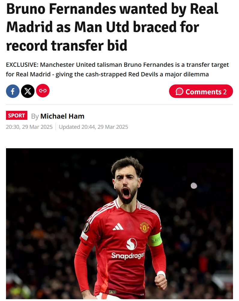 賣隊長？星報獨家：皇馬考慮9000萬英鎊挖角B費，已多次現(xiàn)場考察